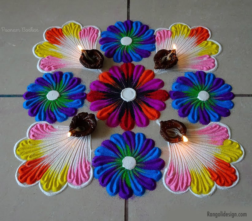 15 holi festival rangoli design