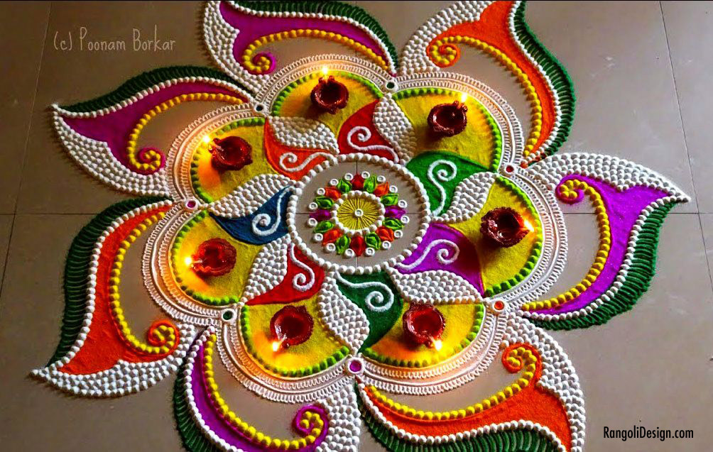 4 wavy rangoli pattern holi