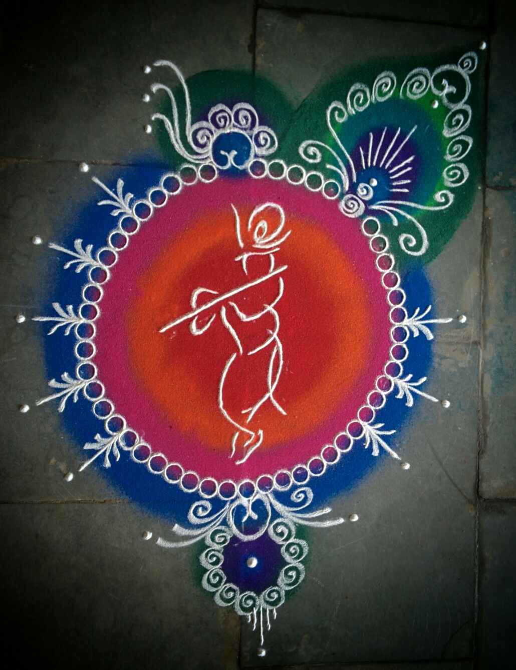 krishna jayanthi rangoli design krishna flute by kashmira 11