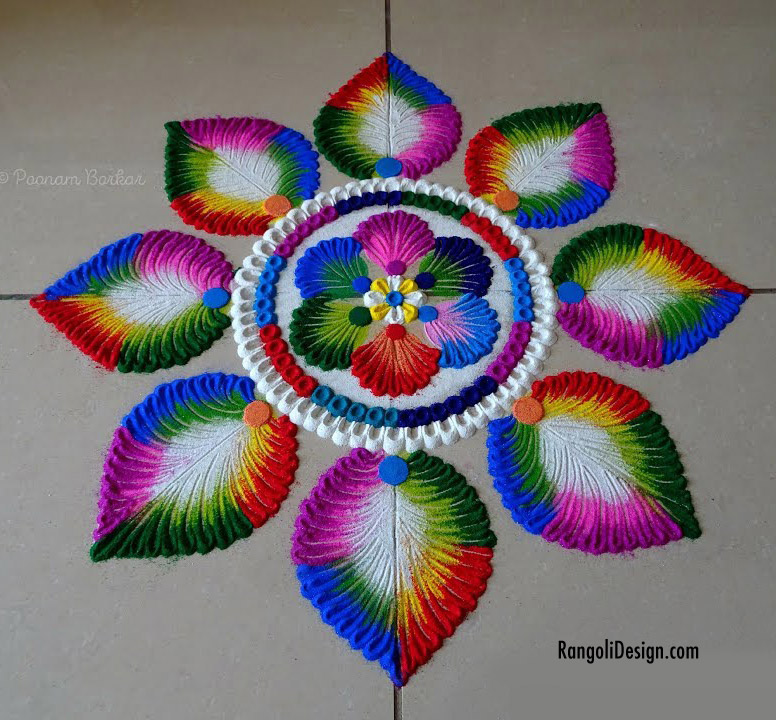 vibrant rangoli design holi festival 18
