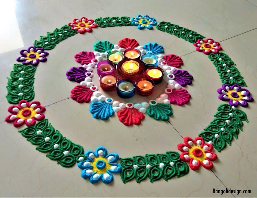 holi color festival rangoli design 21