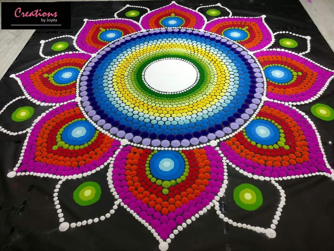 mandala rangoli design flower by joyita