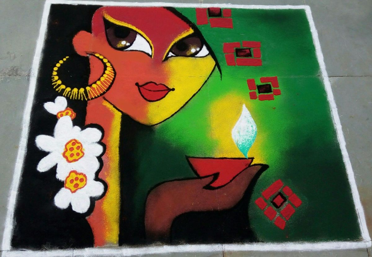 rangoli design diwali contemporary art