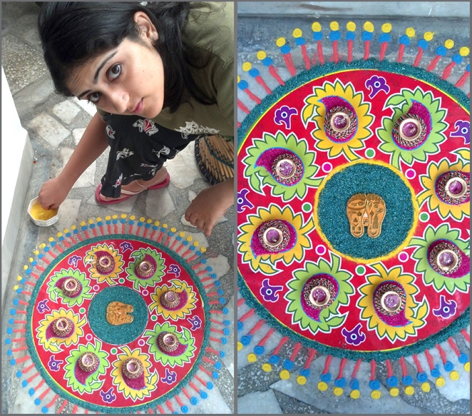 rangoli pattern design by sakshi gambhir