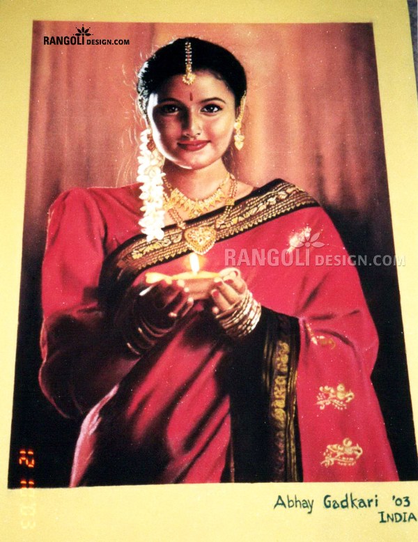 18 traditional portrait rangoli designs by abhay gadkari