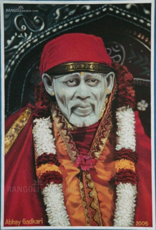 2 saibaba portrait rangoli designs by abhay gadkari