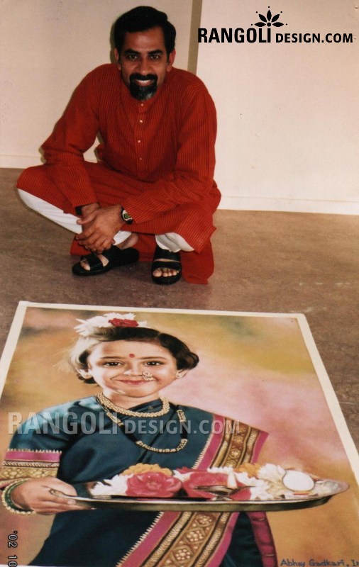 23 making kid portrait rangoli design by abhay gadkari