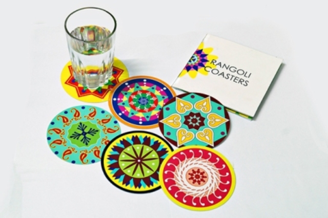 3 coasters rangoli designs by sakshi taplu