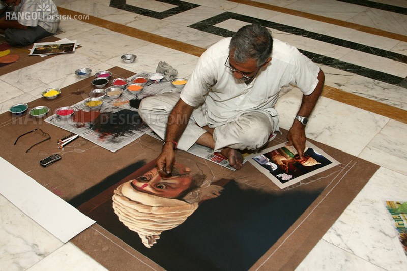 6 making chatrapathi sivaji portrait rangoli designs by abhay gadkari