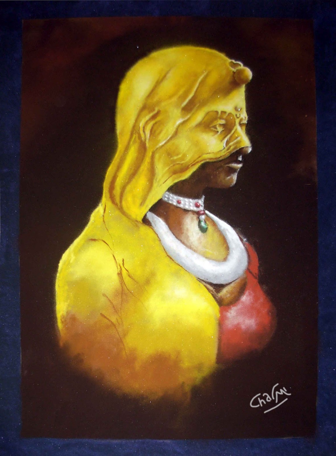 portrait rangoli design by charrmi parekh 6