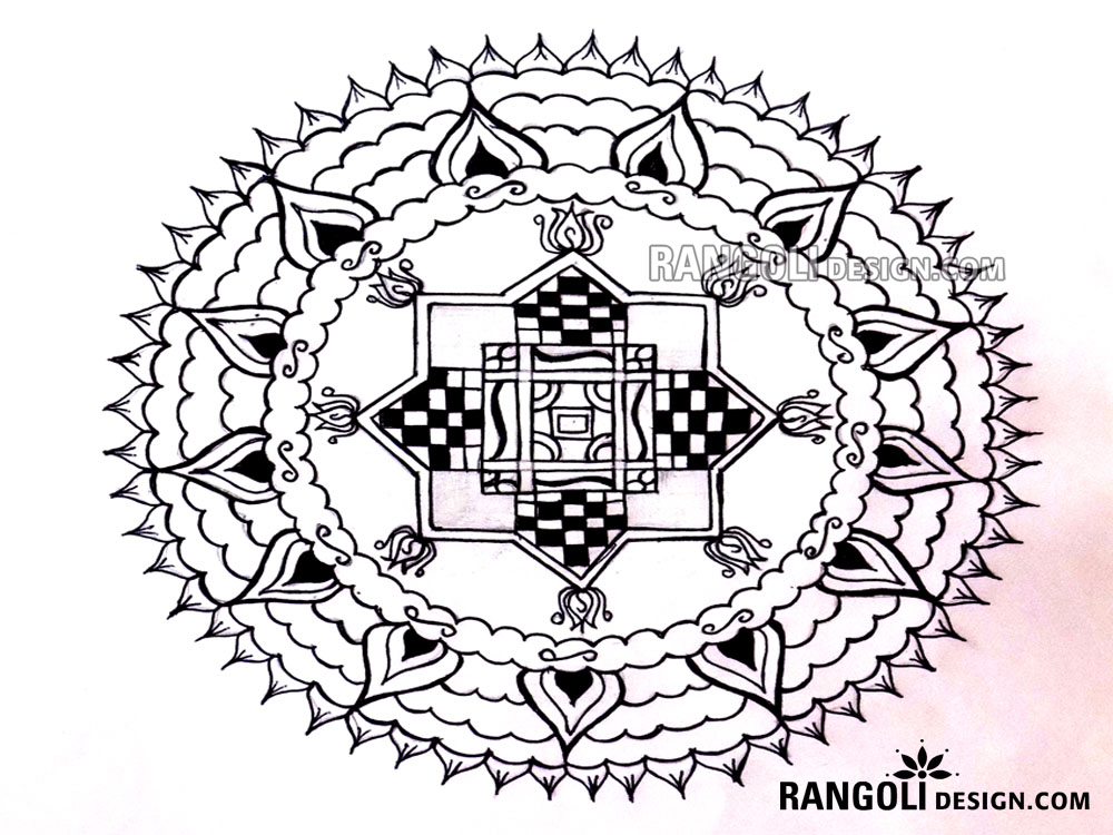Flower Kolam design by indu