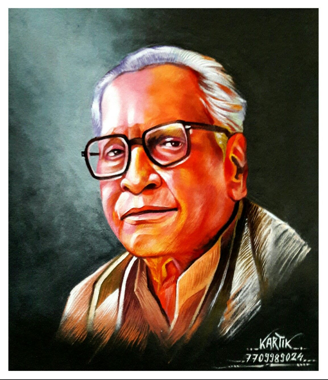 15 portrait rangoli art painting man kartik khadatkar