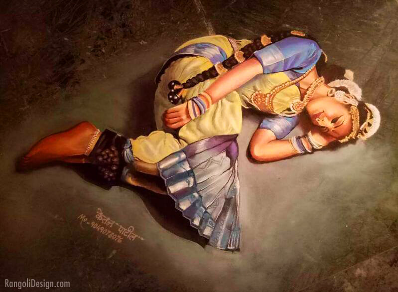hyper realistic portrait rangoli art painting ketan patil