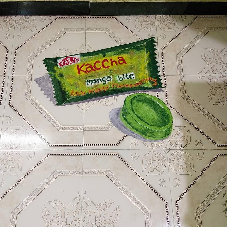 3d sand art rangoli design candy by aparna patil shiral