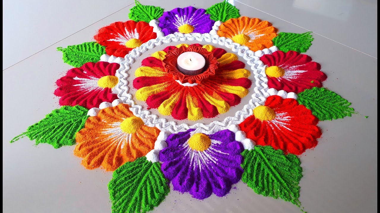 delicate rangoli design holi