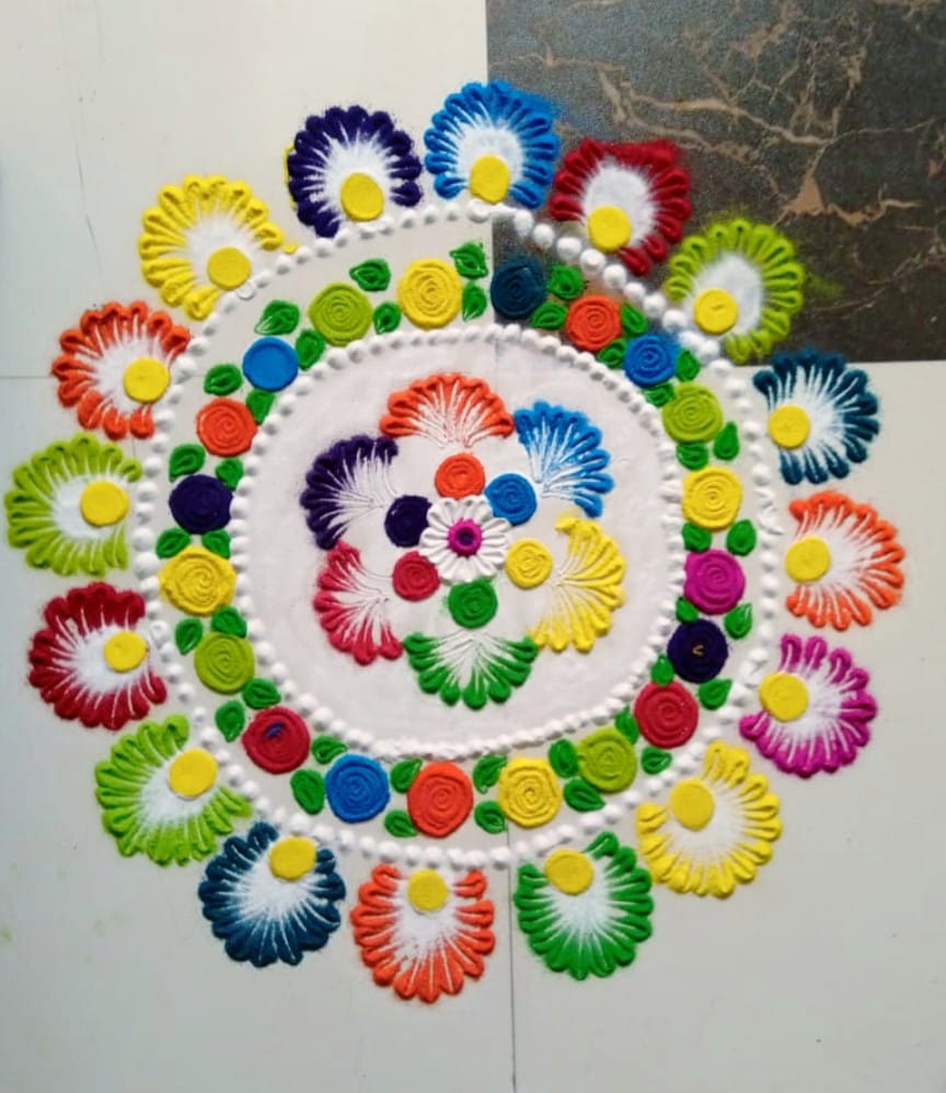 mandala rangoli design floral by swati ankur tamrakar