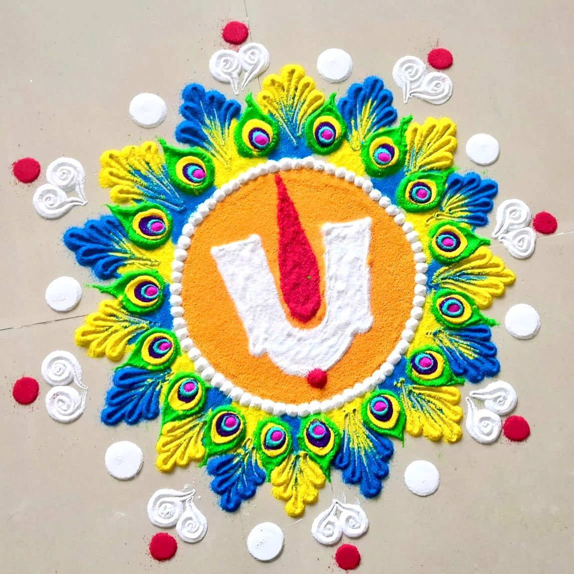 mandala rangoli design floral colorful pooja