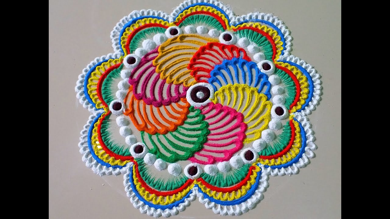 multicolour rangoli design holi