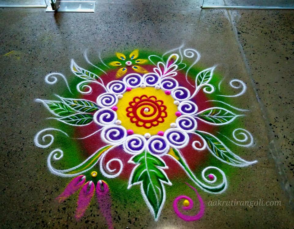 rangoli design floral by aakruti