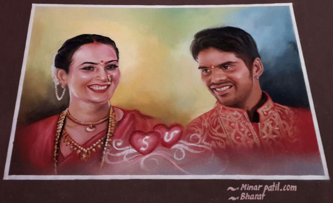 8 portrait rangoli art wedding minar patil