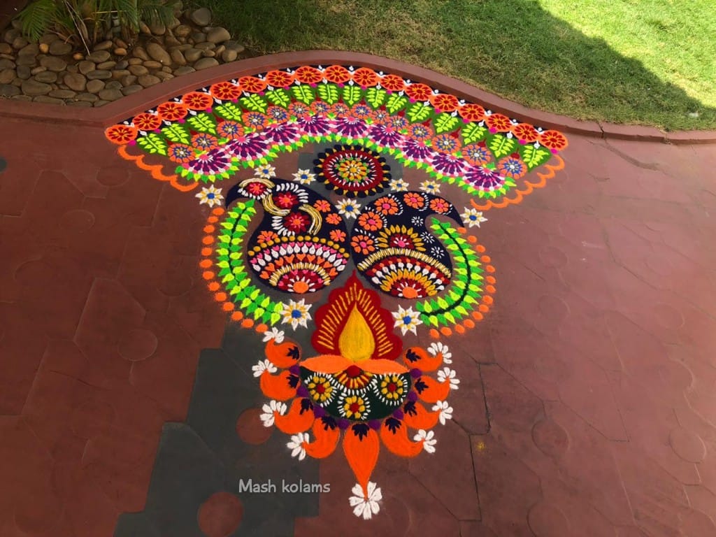colorful diwali rangoli design mash kolam