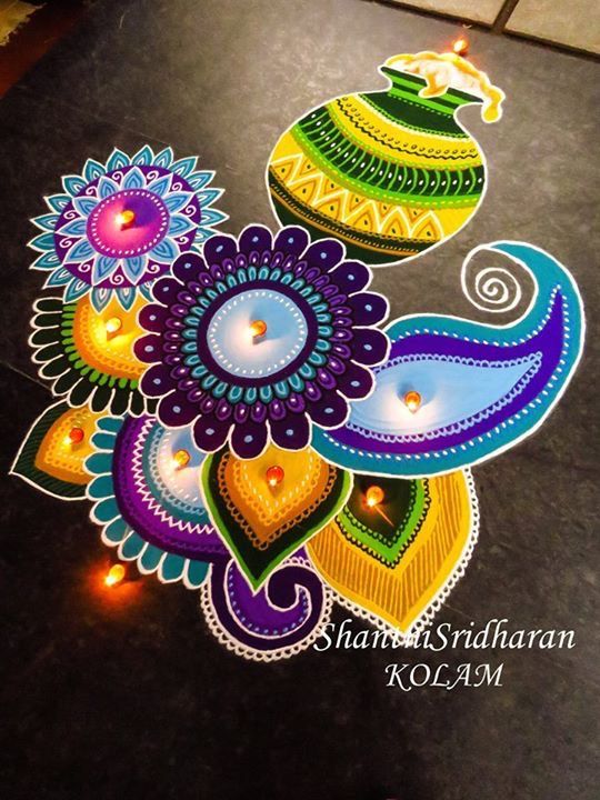 9 pongal rangoli design by shanthi sridharan