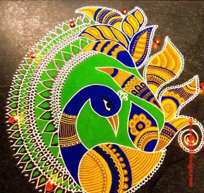 new year rangoli design by easy rangoli