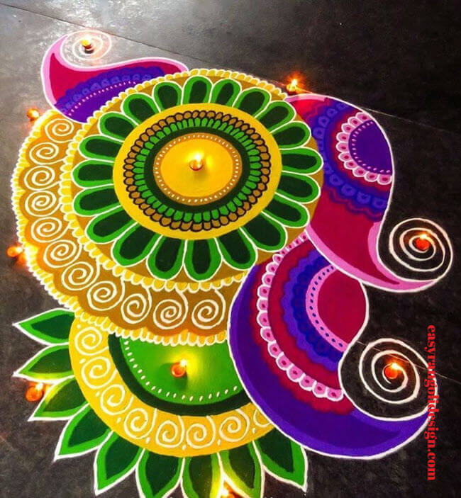 new year rangoli design flower mandala by easy rangoli