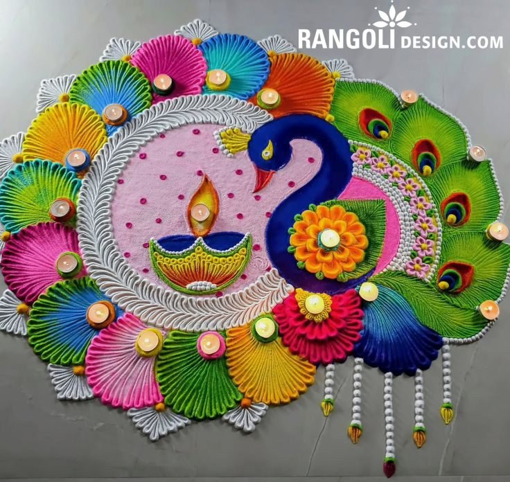 best peacock rangoli design idea ai 6