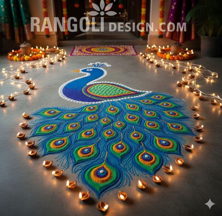best peacock rangoli design idea ai 8