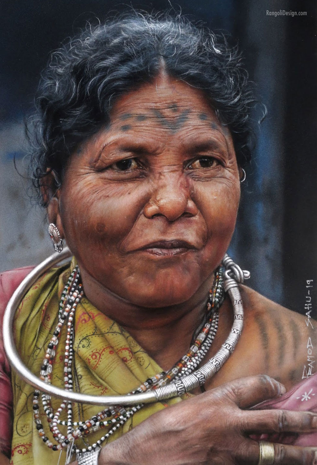 rangoli design portrait pramod sahu
