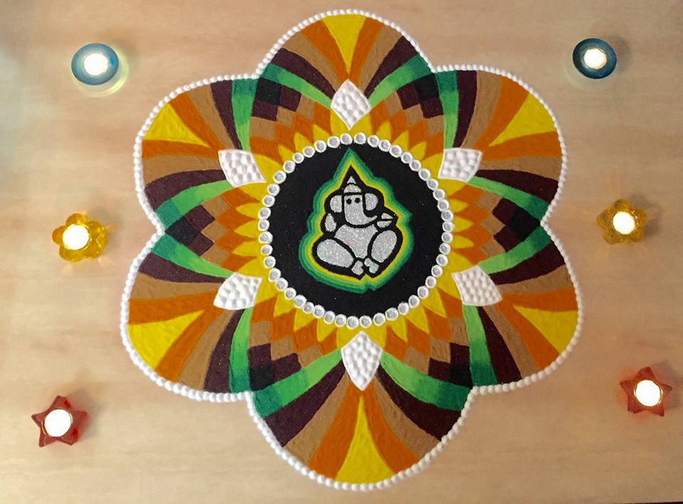 Ganesh rangoli design idea by vibha sparsh