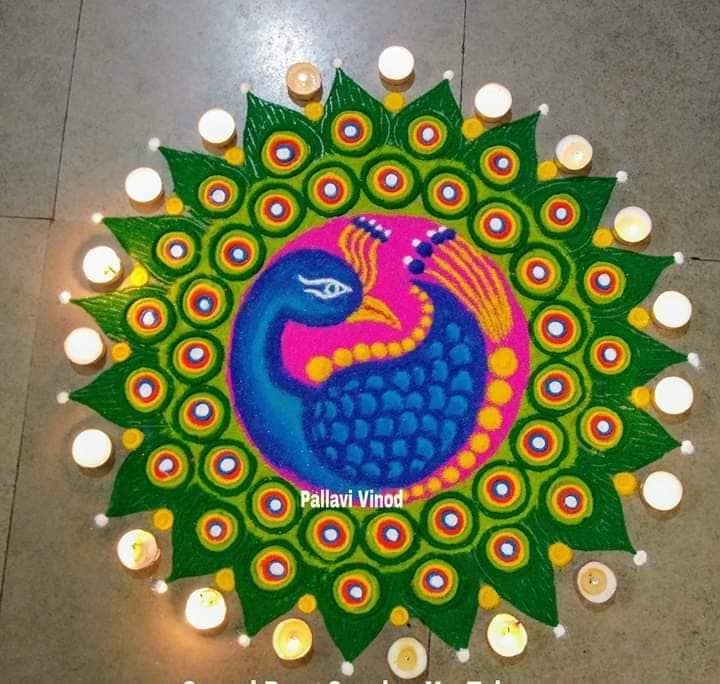 1 rangoli design peacock pallavi vinod