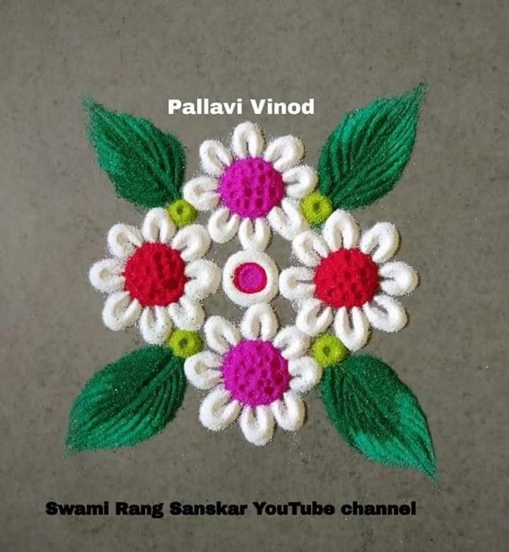 11 rangoli design white flower pallavi vinod