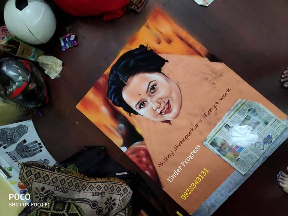 2 rangoli design portrait akshay shahapurkar