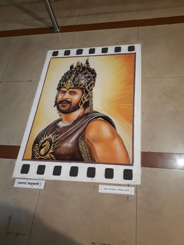 6 rangoli design portrait baahubali akshay shahapurkar