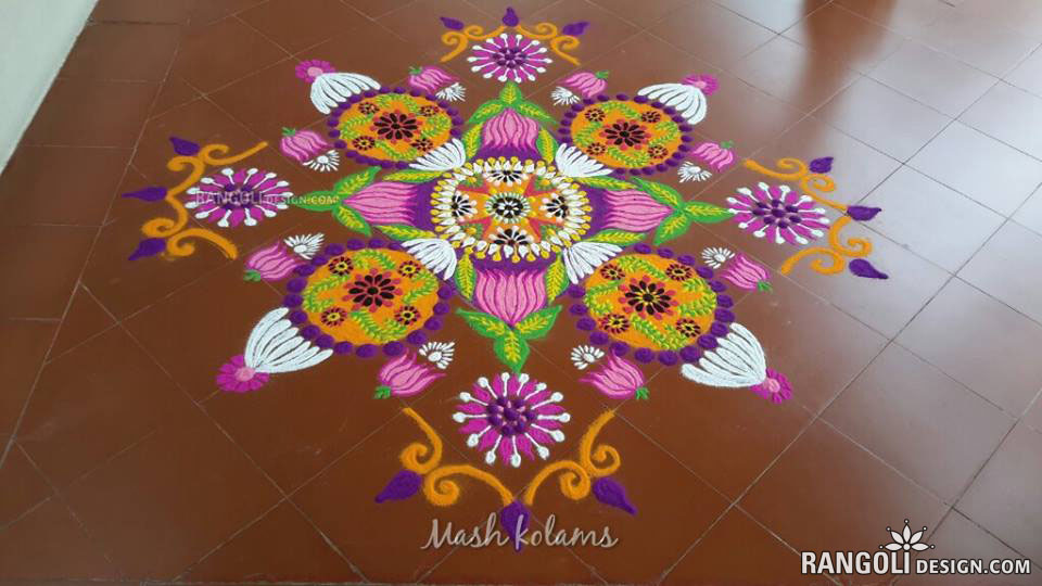 rangoli design flower by mash 11