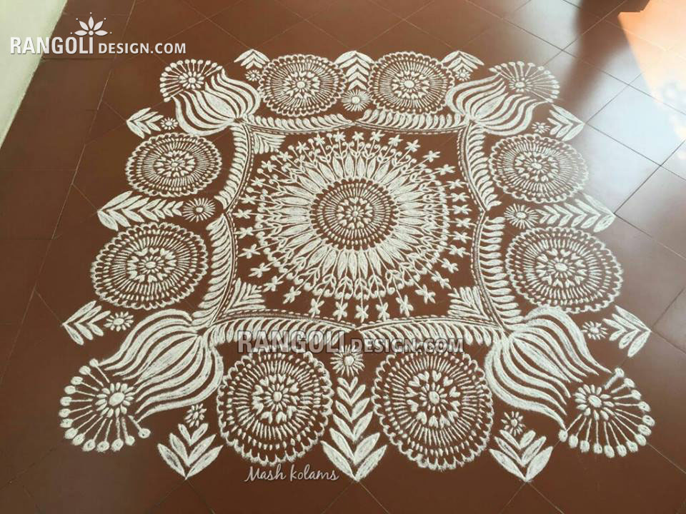 rangoli design flower by mash 12