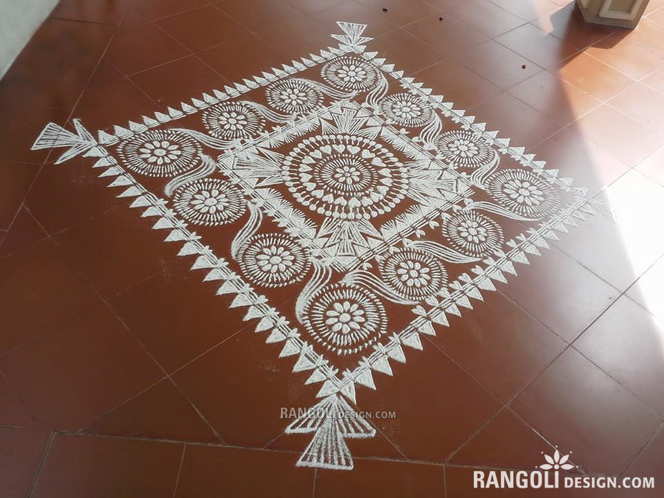 rangoli design flower by mash 13