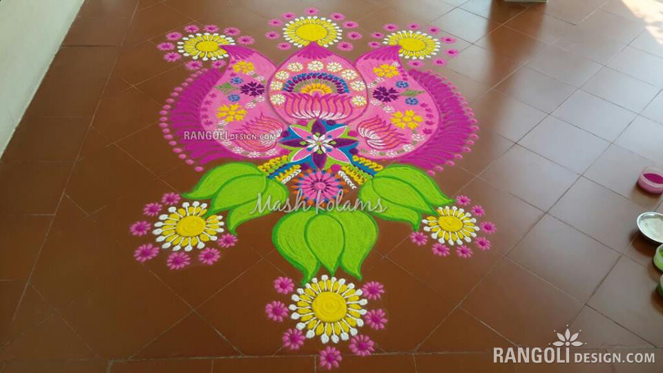 rangoli design flower by mash 7