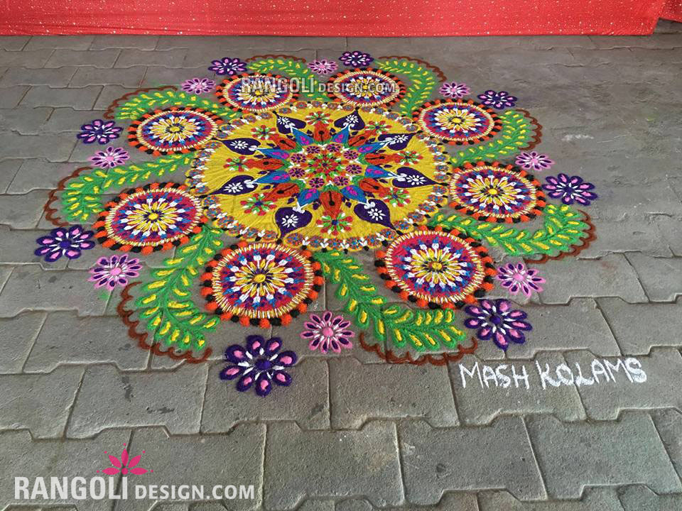 rangoli design flower by mash 8