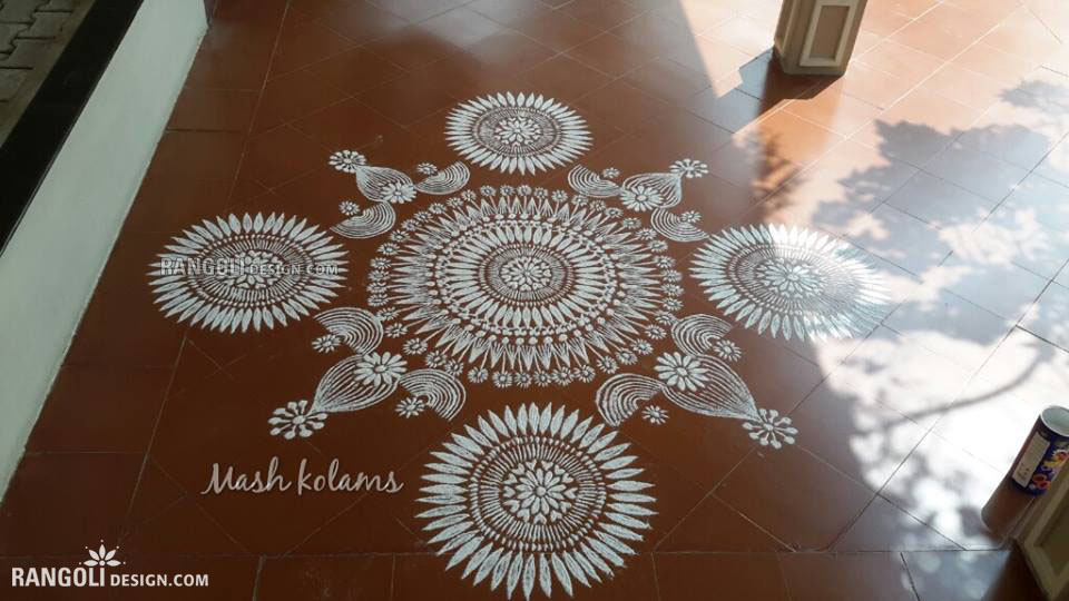 rangoli design flower by mash 9