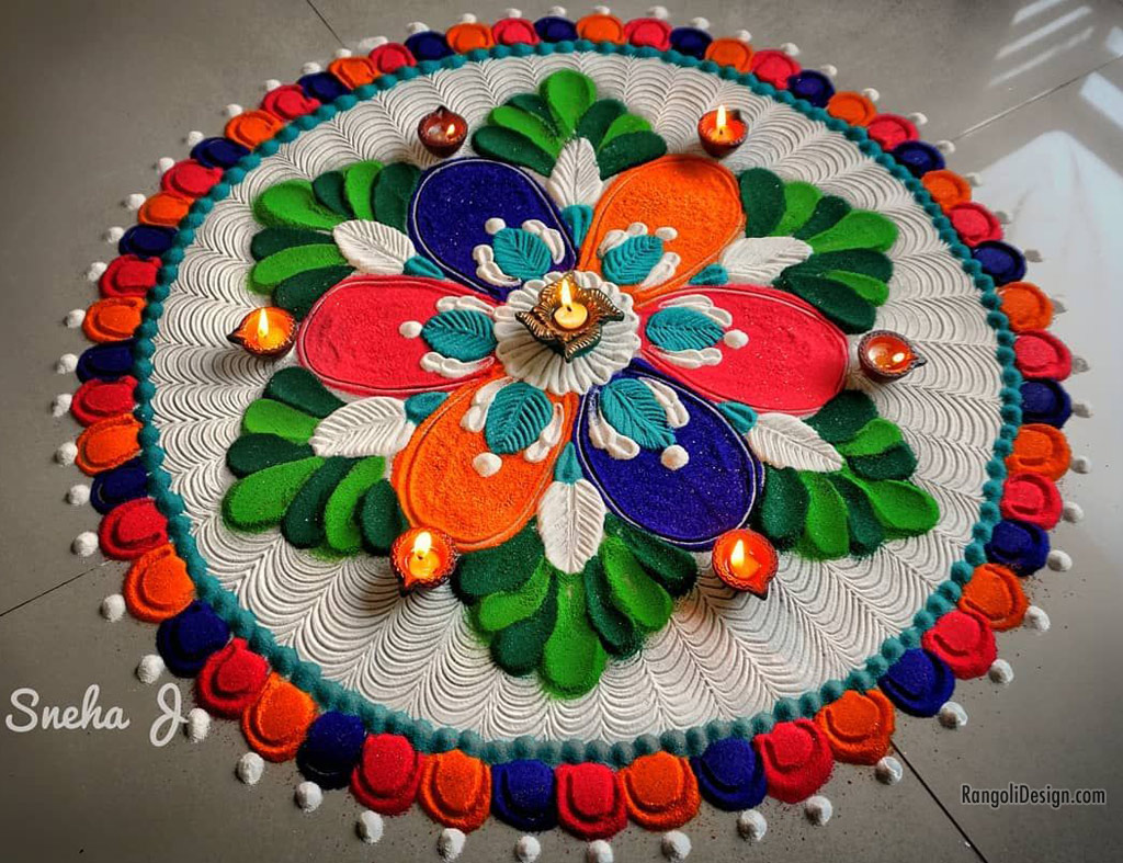 rangoli design flower sneha